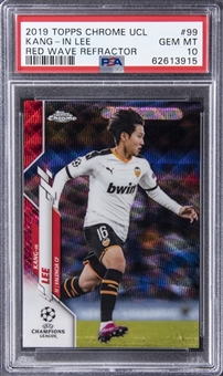 2019-20 Topps Chrome UEFA Champions League Red Wave Refractor #99 Kang-in Lee Rookie Card (#08/10) - PSA GEM MT 10